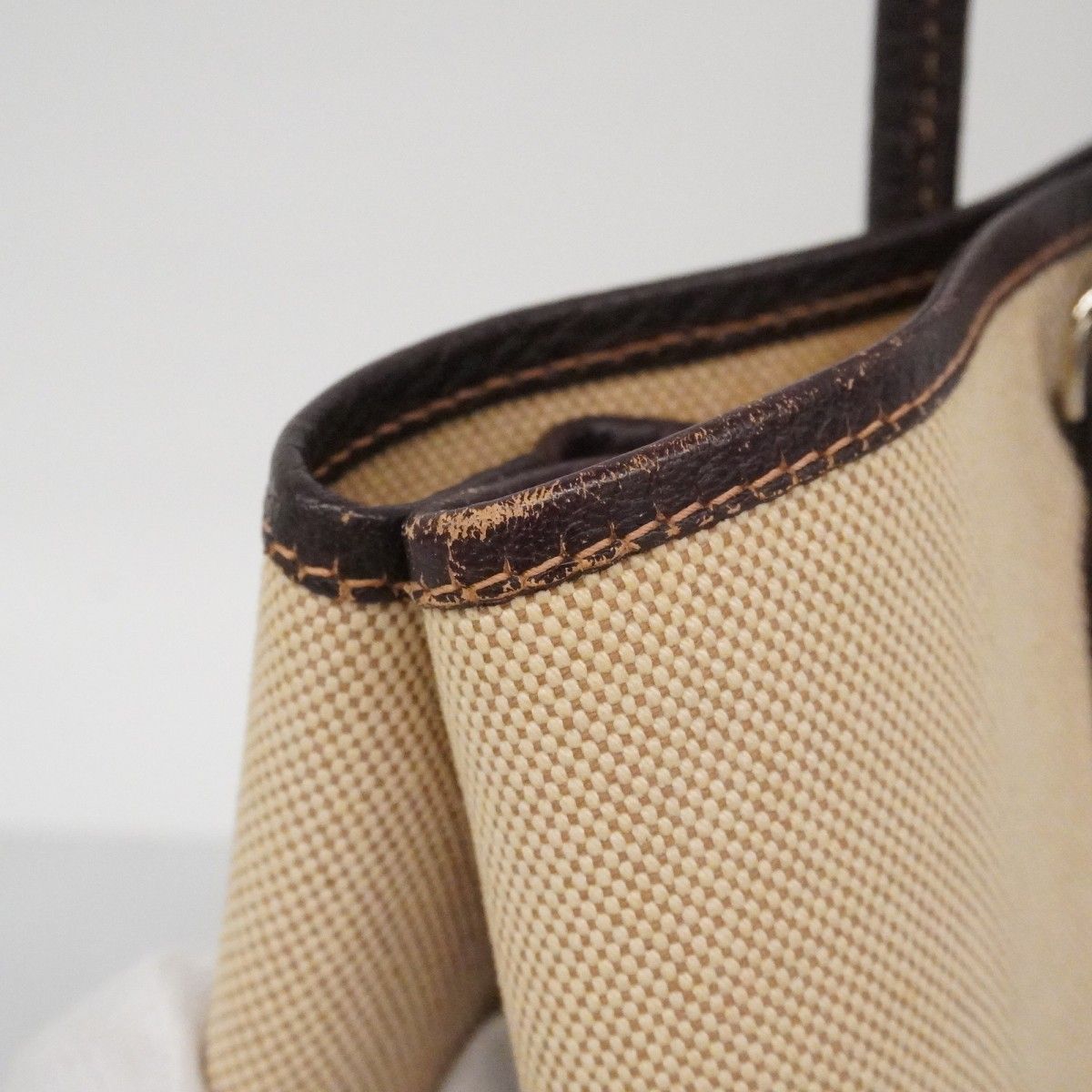 Hermes Tote Garden Party PM Toile Ash Brown Silver — view 7