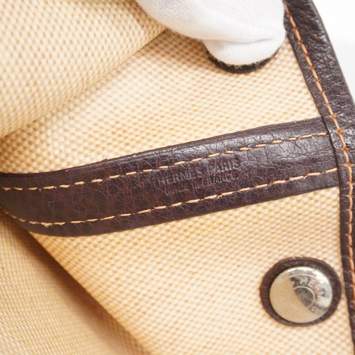 Hermes Tote Garden Party PM Toile Ash Brown Silver — view 5