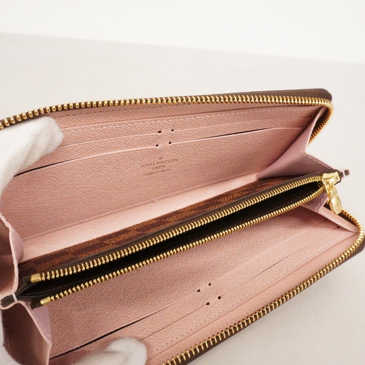 Louis Vuitton Wallet Damier Portefeuille Clemence Ebene Rosevalerine — view 3