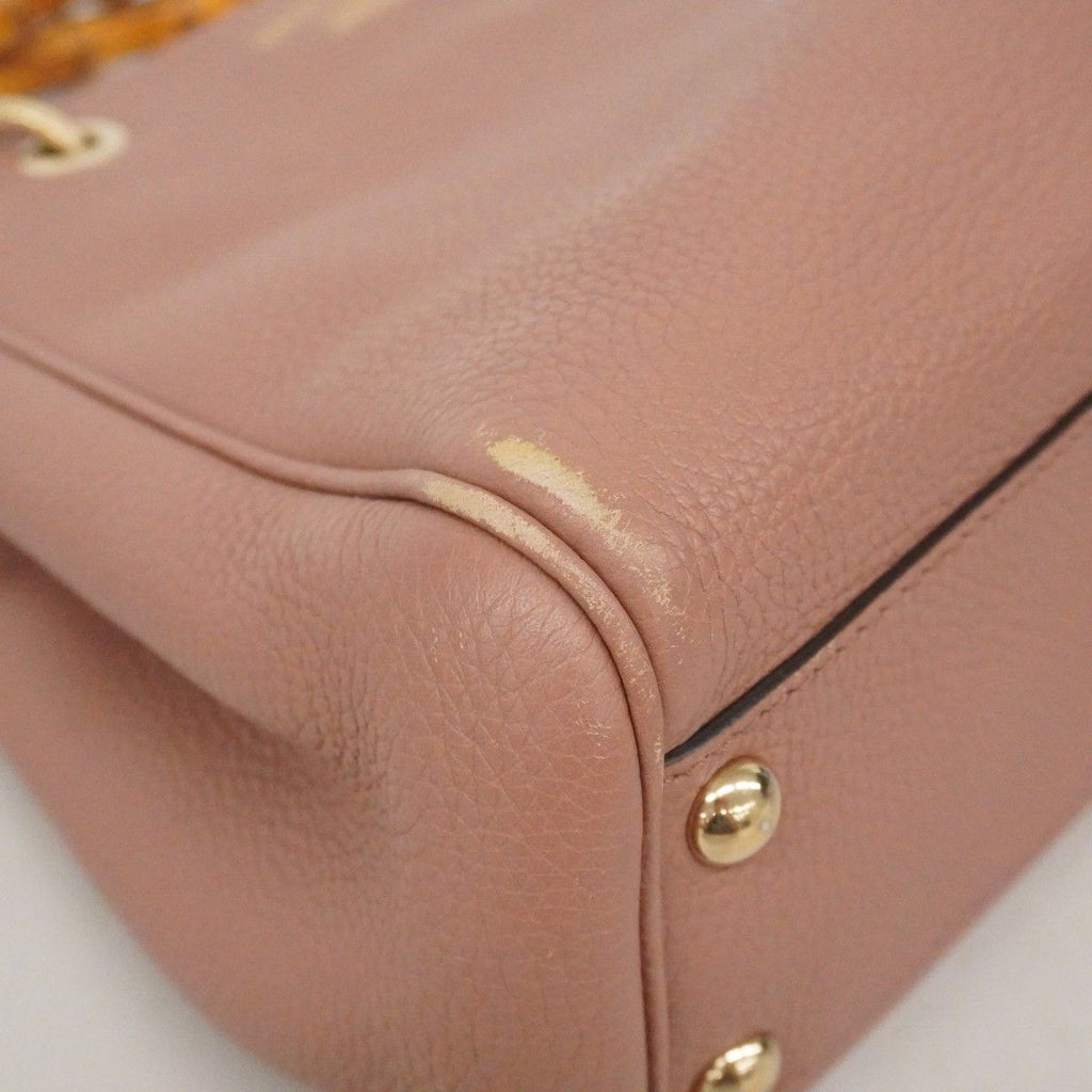 Gucci Handbag Bamboo Leather Pink Champagne Gold — view 6