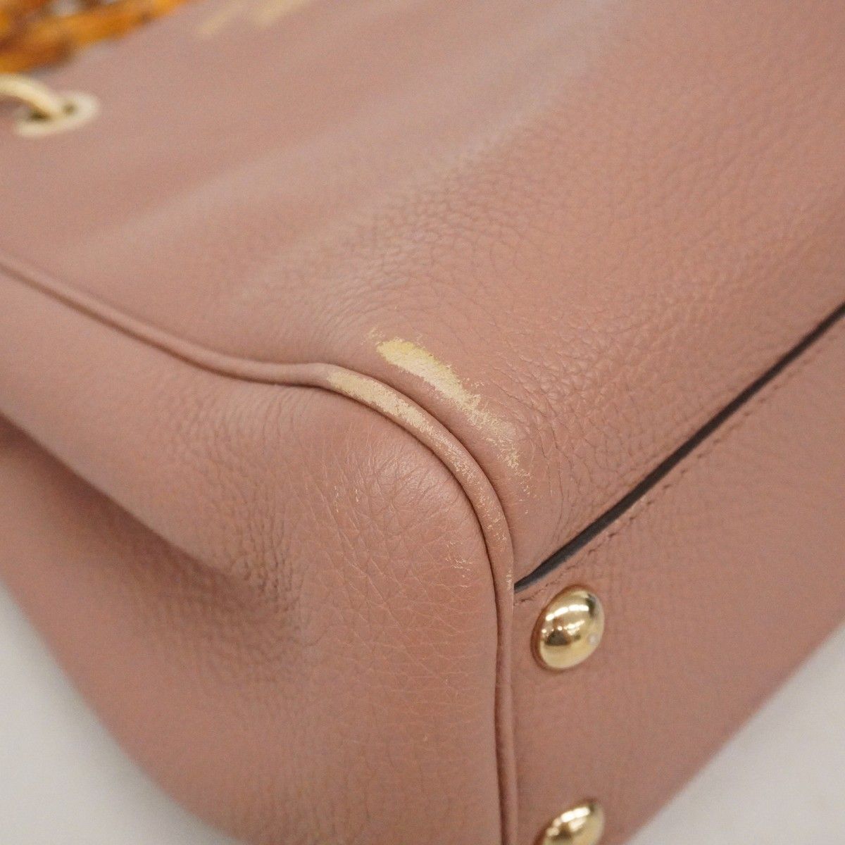 Gucci Handbag Bamboo Leather Pink Champagne Gold — view 6