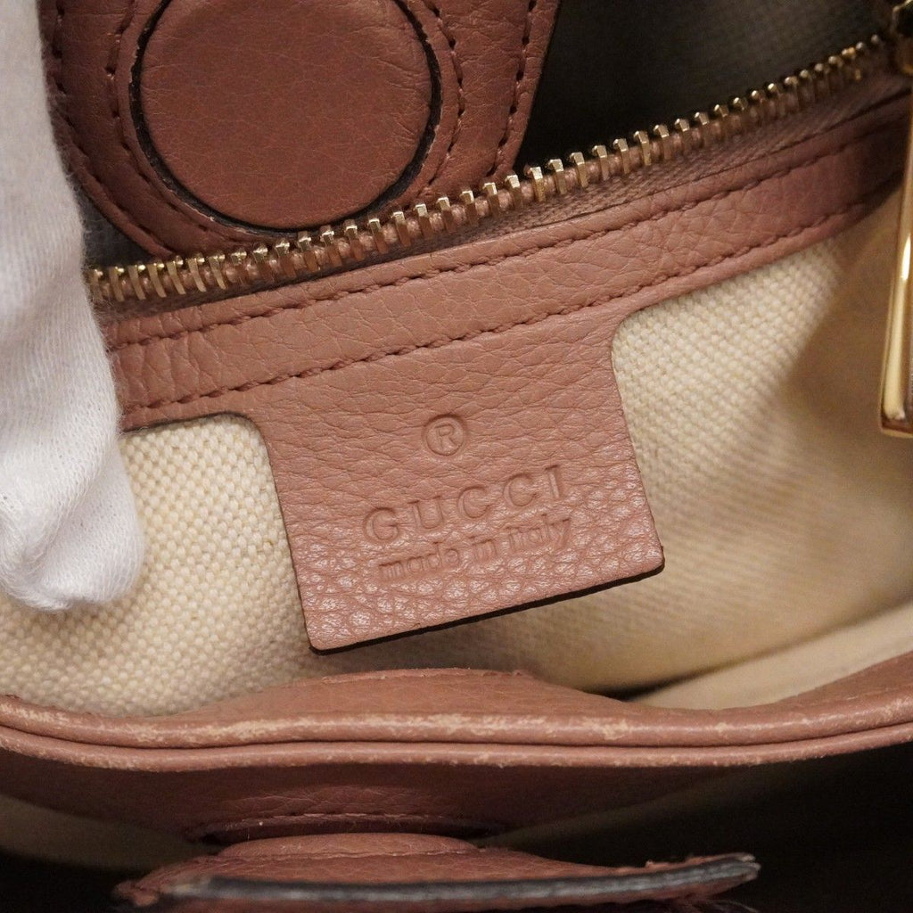 Gucci Handbag Bamboo Leather Pink Champagne Gold — view 5