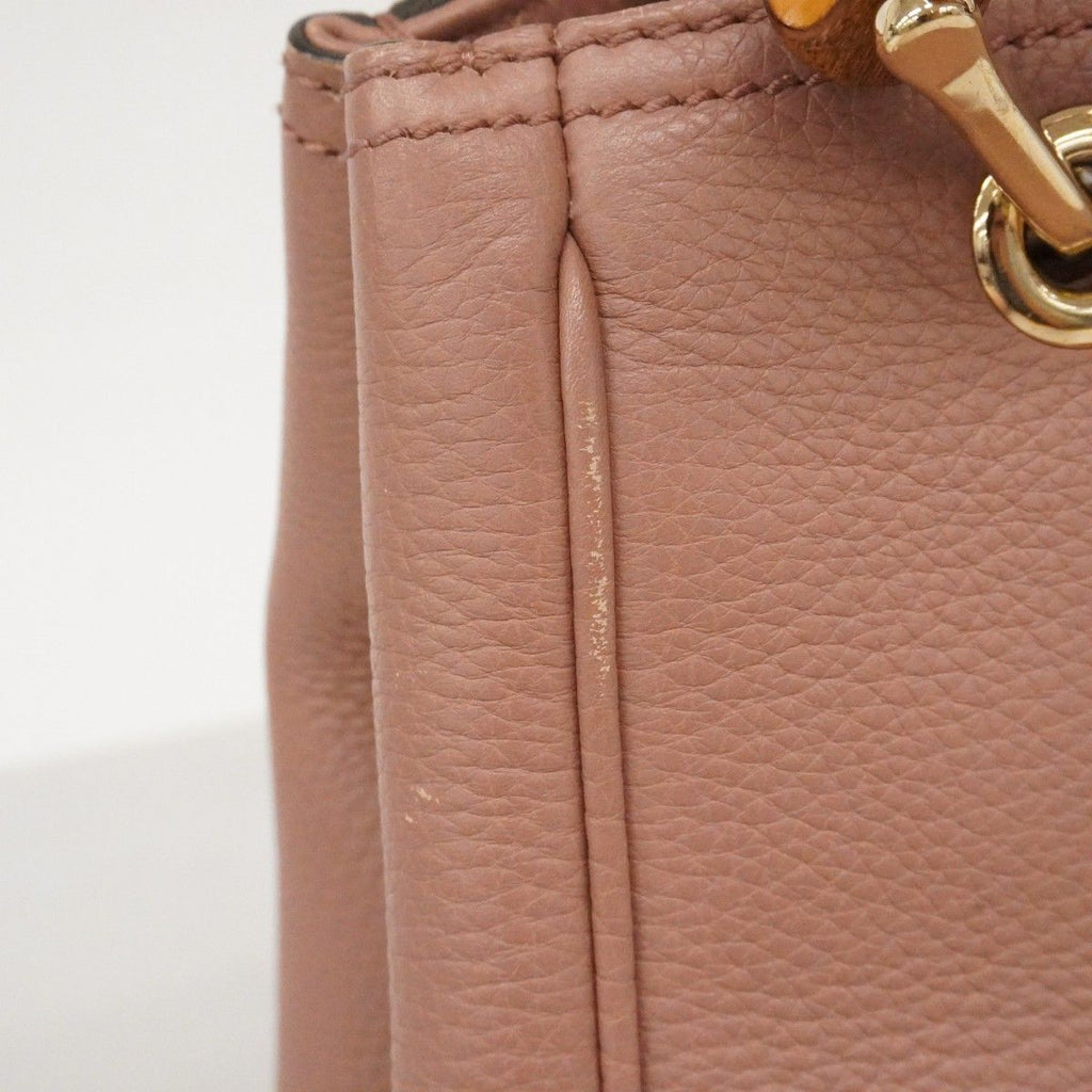 Gucci Handbag Bamboo Leather Pink Champagne Gold — view 9