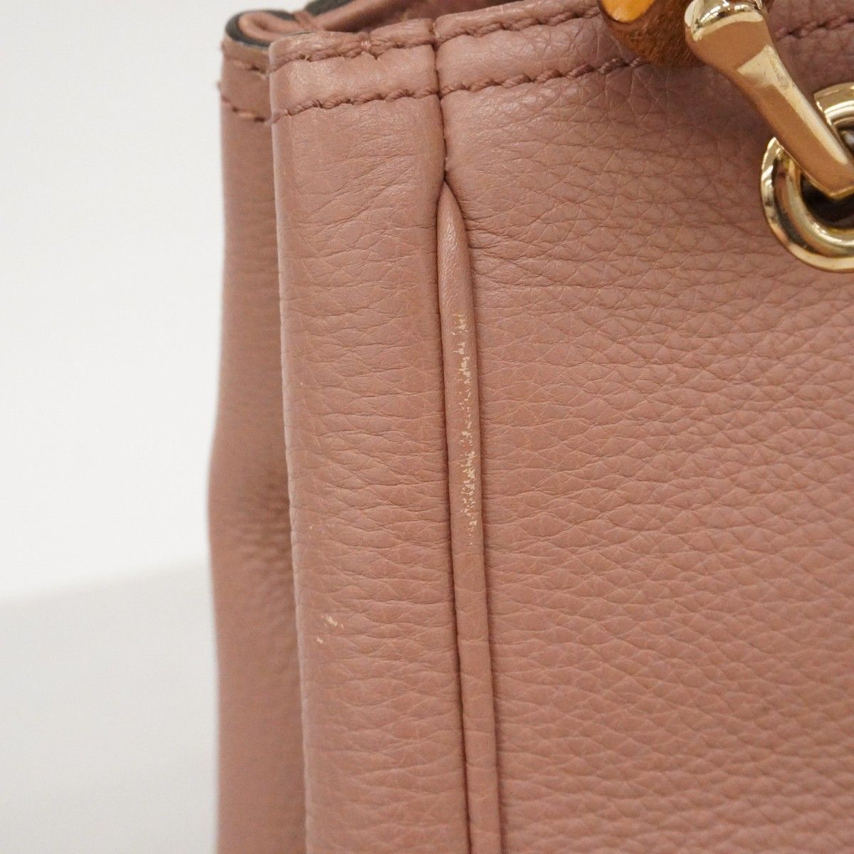 Gucci Handbag Bamboo Leather Pink Champagne Gold — view 9