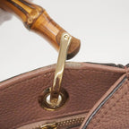 Gucci Handbag Bamboo Leather Pink Champagne Gold — view 8