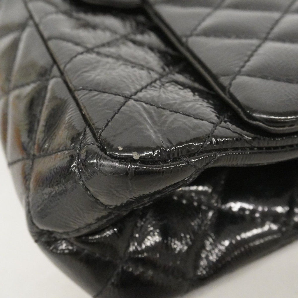 Chanel Shoulder Bag 2.55 Patent Leather Black Silver — view 7