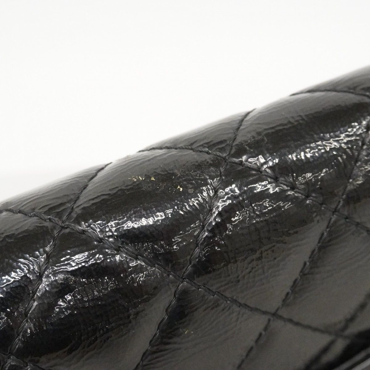Chanel Shoulder Bag 2.55 Patent Leather Black Silver — view 8