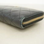 Chanel Wallet Quilted Caviar Leather Black Gold — view 5