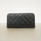 Chanel Wallet Quilted Caviar Leather Black Gold — view 8