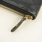 Chanel Wallet Quilted Caviar Leather Black Gold — view 6