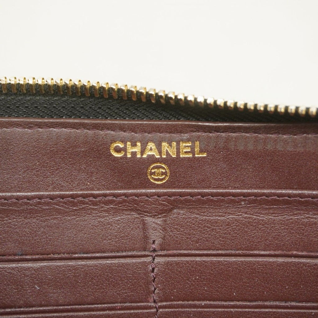 Chanel Wallet Quilted Caviar Leather Black Gold — view 4