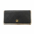 Chanel Wallet Quilted Lambskin Black Gold