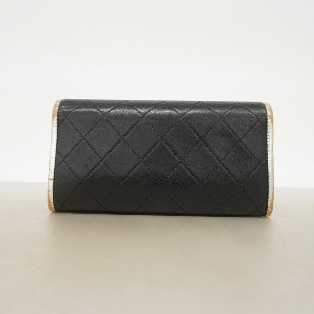 Chanel Wallet Quilted Lambskin Black Gold — view 9
