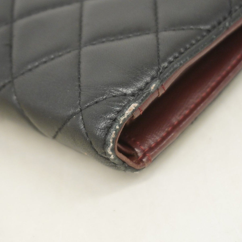 Chanel Wallet Quilted Lambskin Black Silver — view 6