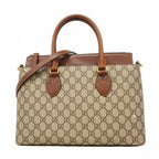 Gucci Handbag GG Supreme Brown Gold 2-Way