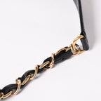 Chanel Chain Shoulder Bag Quilted Caviar Leather CC Logo Black Pouch — view 4