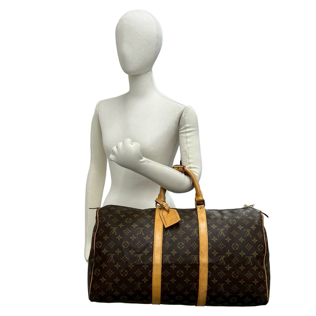 Louis Vuitton Vintage Keepall 50 Monogram Leather Boston Bag Brown — view 2
