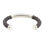 Bottega Veneta Bangle Intrecciato Leather 17 cm 925 Sterling Silver Bracelet — view 2
