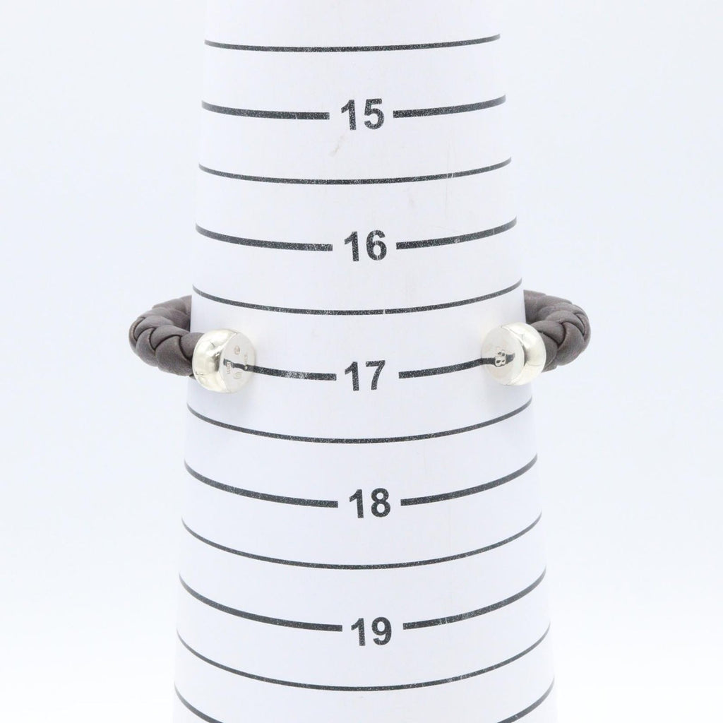 Bottega Veneta Bangle Intrecciato Leather 17 cm 925 Sterling Silver Bracelet — view 6