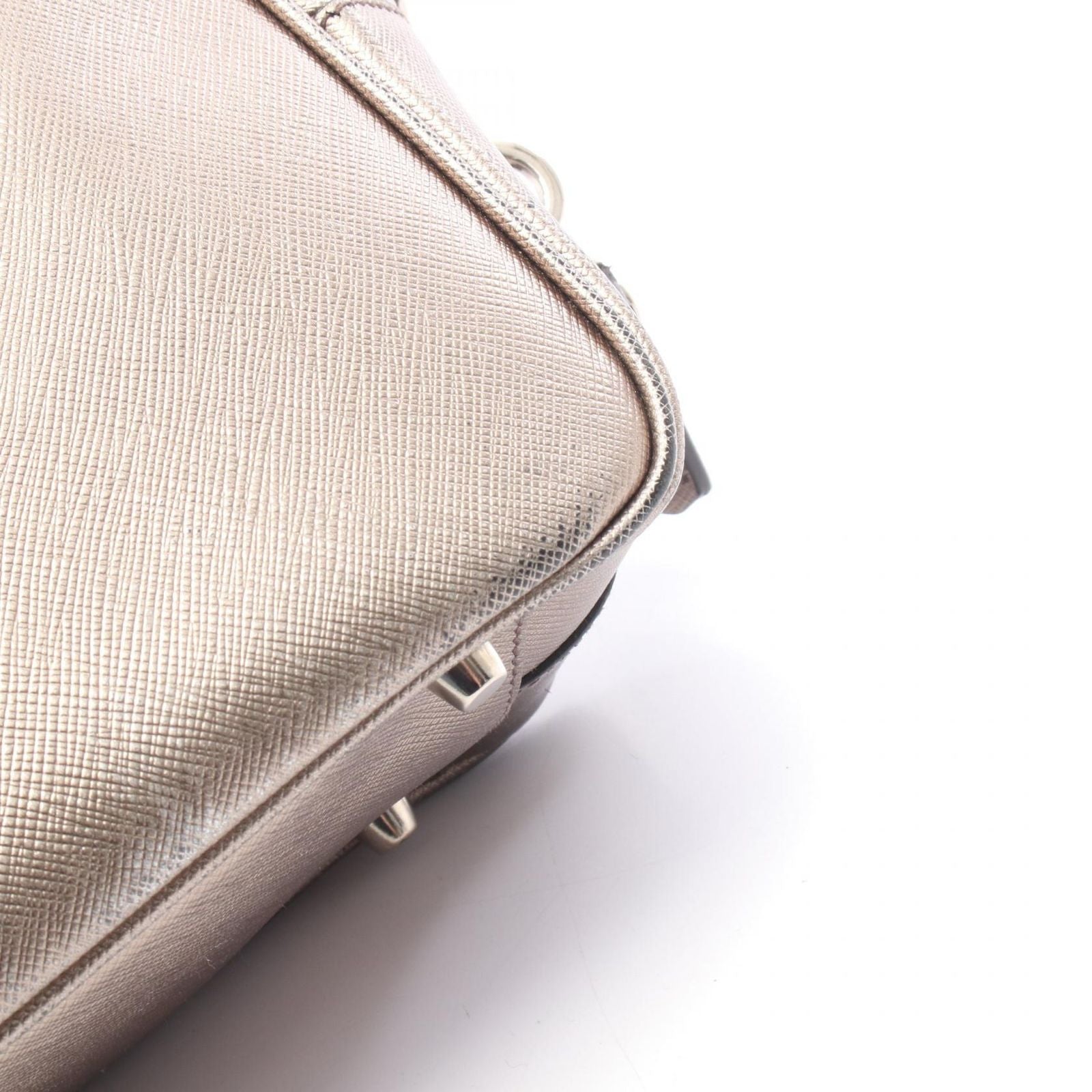 Prada Handbag Galleria Gold Leather Triangle Logo Hand — view 8
