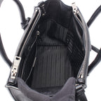Prada Handbag Glace'calf 2-Way Black Leather Triangle Logo Shoulder — view 3