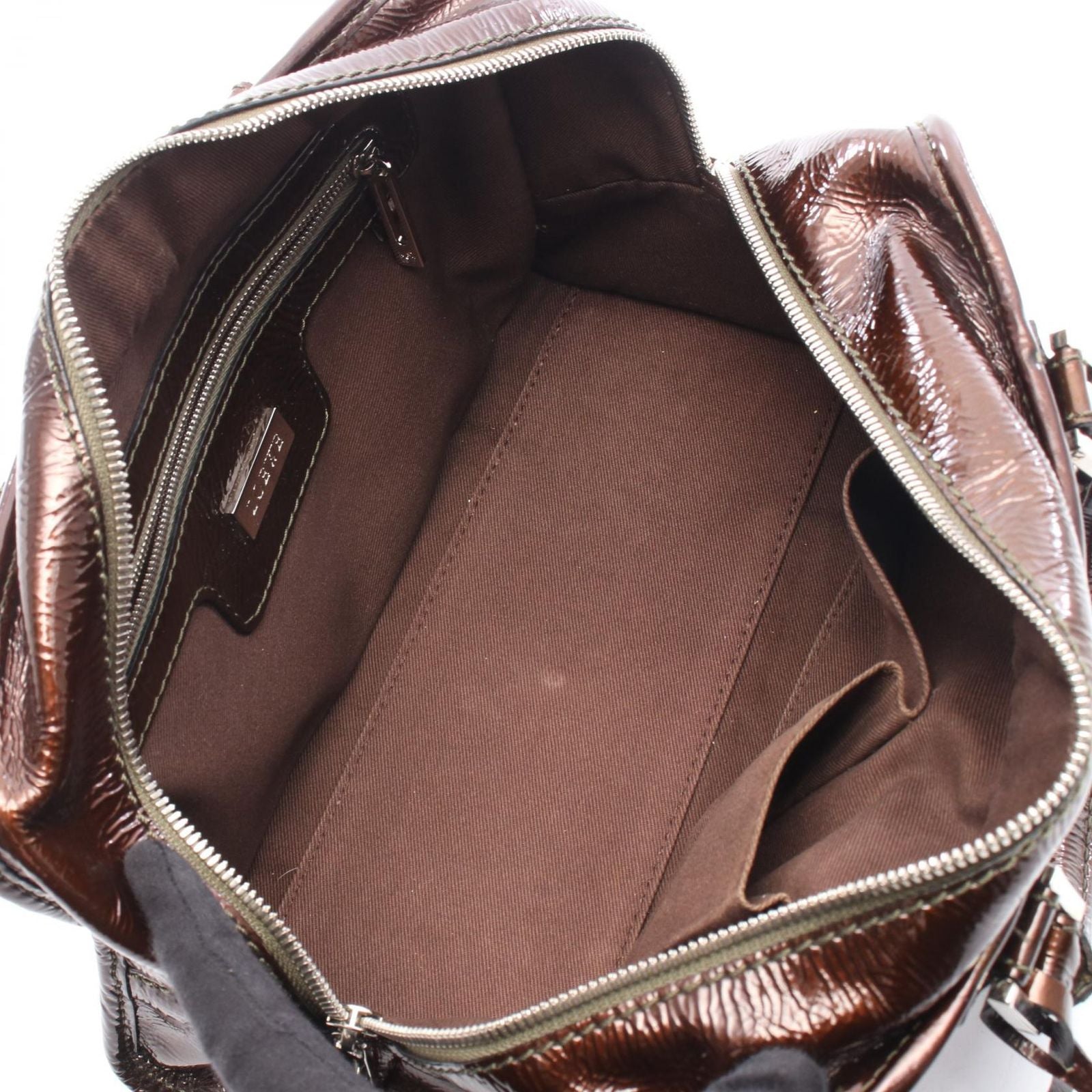 Loewe Handbag Amazona 28 311.06.001 Dark Brown Patent Leather — view 3