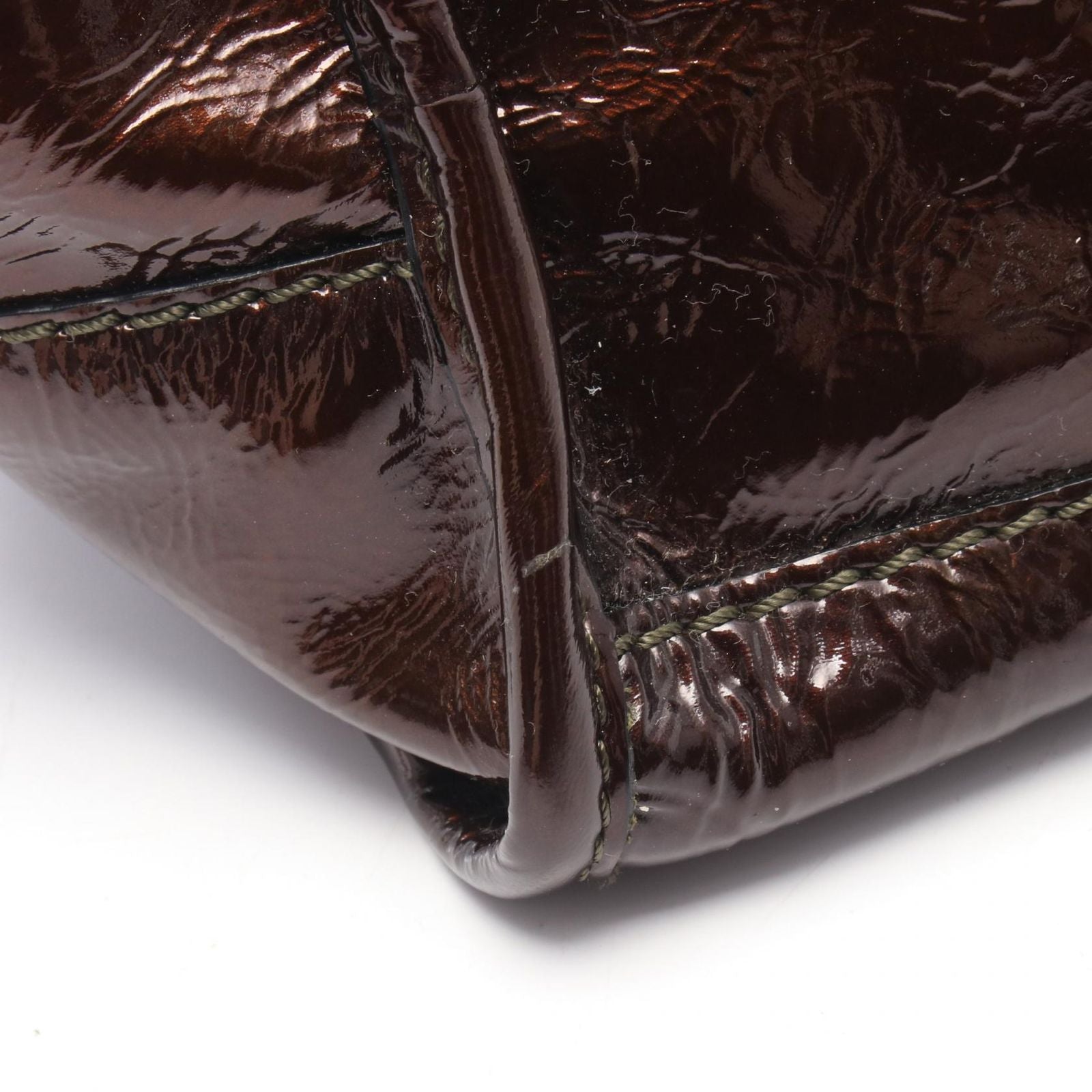 Loewe Handbag Amazona 28 311.06.001 Dark Brown Patent Leather — view 9