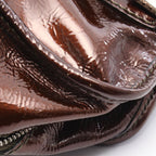 Loewe Handbag Amazona 28 311.06.001 Dark Brown Patent Leather — view 8