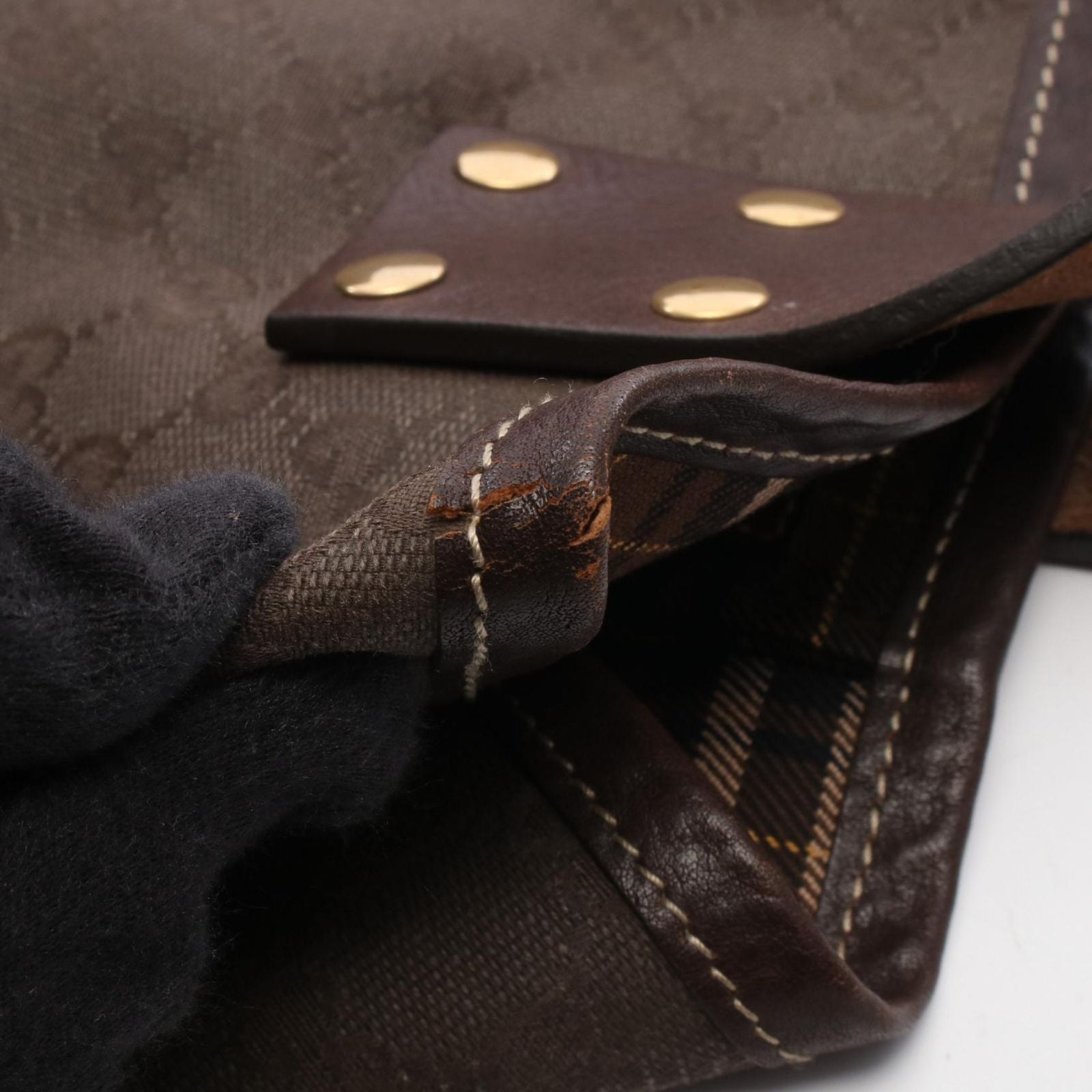 Gucci Tote Large GG Canvas Dark Brown — view 9