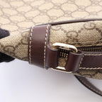 Gucci Shoulder Bag GG Supreme Beige Dark Brown Canvas Leather — view 8