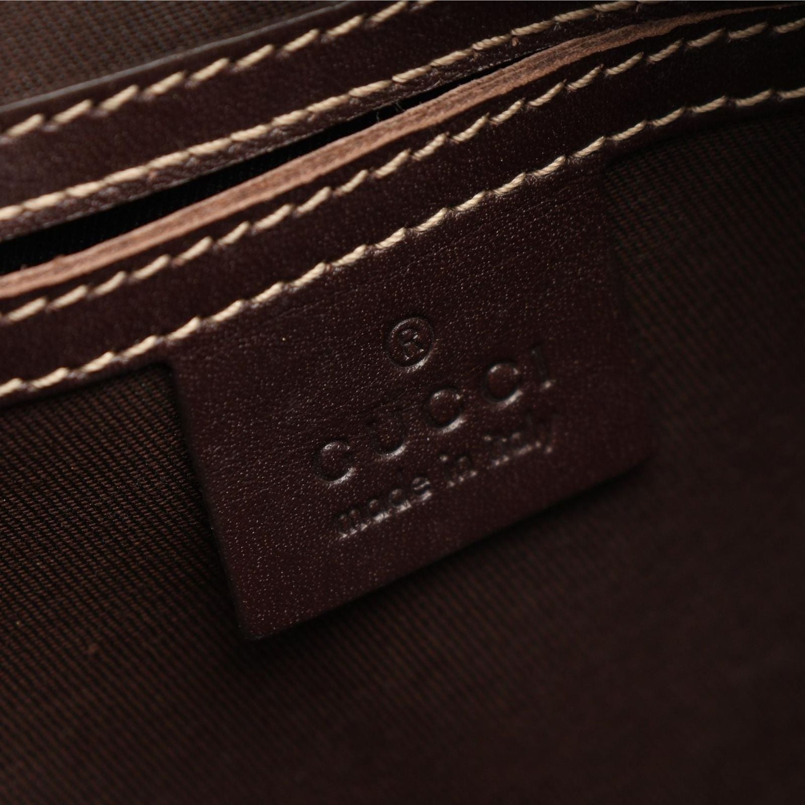 Gucci Shoulder Bag GG Supreme Beige Dark Brown Canvas Leather — view 4
