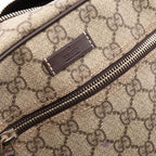 Gucci Shoulder Bag GG Supreme Beige Dark Brown Canvas Leather — view 6