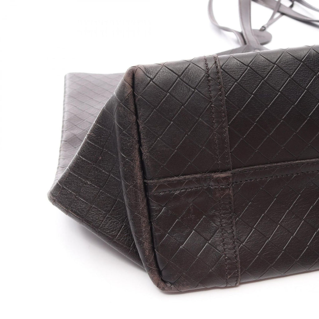 Bottega Veneta Tote Intrecce Omillage Papillon Dark Brown Leather Large — view 6