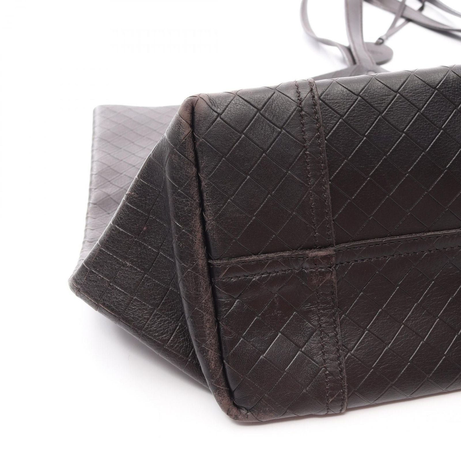Bottega Veneta Tote Intrecce Omillage Papillon Dark Brown Leather Large — view 6