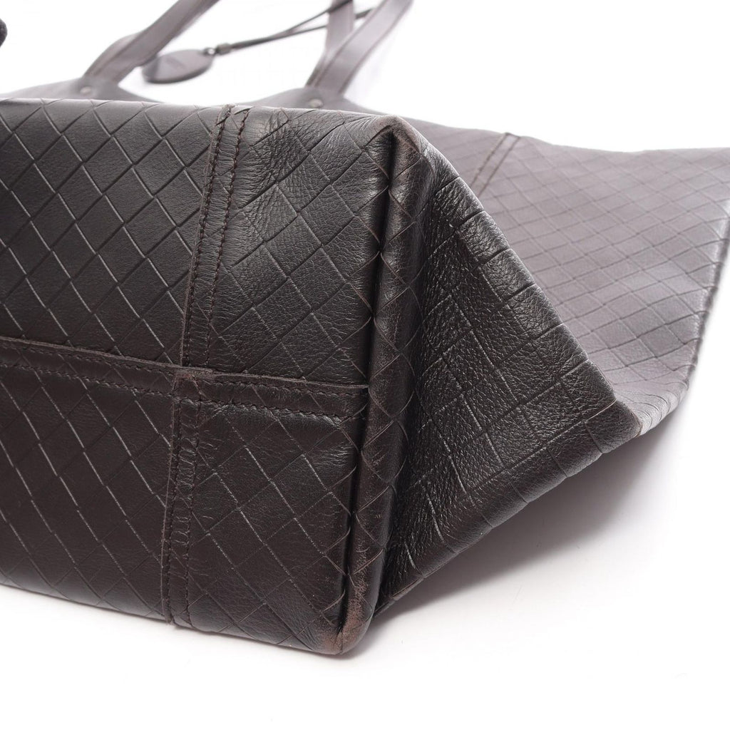 Bottega Veneta Tote Intrecce Omillage Papillon Dark Brown Leather Large — view 7