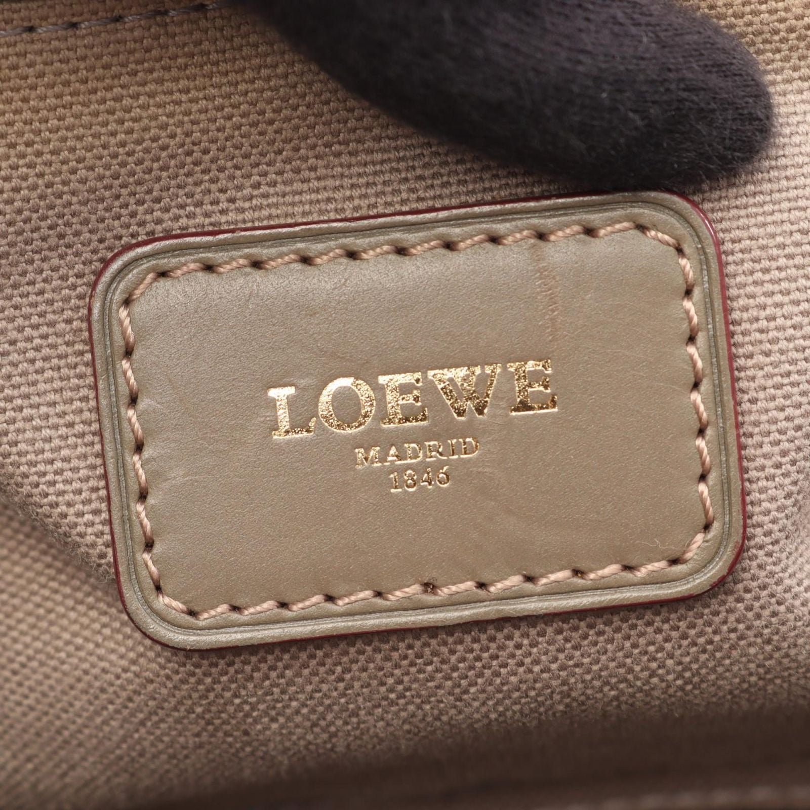 Loewe Tote Anagram Gray Canvas Leather Boston — view 4