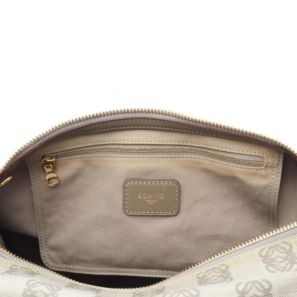 Loewe Tote Anagram Gray Canvas Leather Boston — view 5
