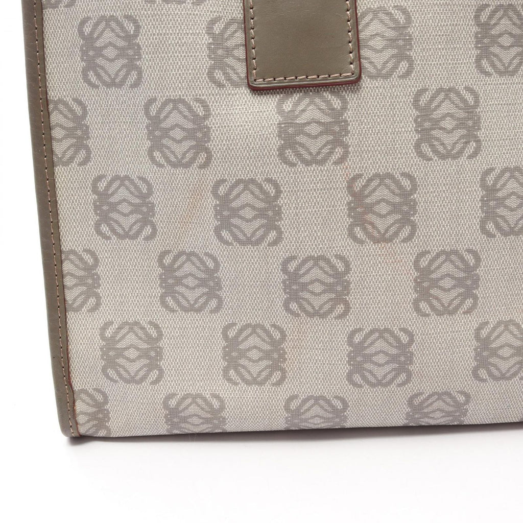 Loewe Tote Anagram Gray Canvas Leather Boston — view 9