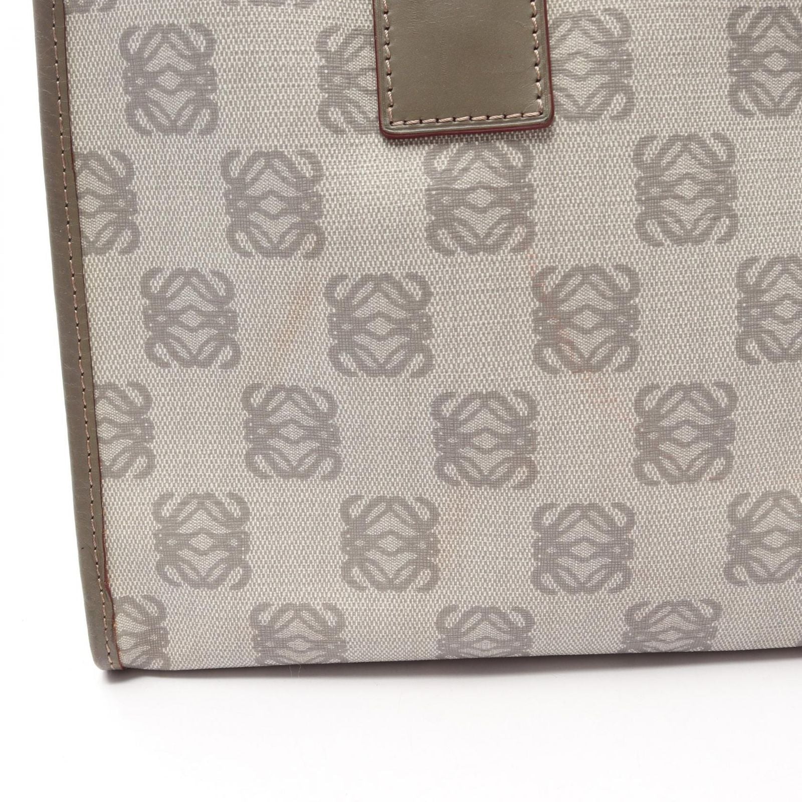 Loewe Tote Anagram Gray Canvas Leather Boston — view 9
