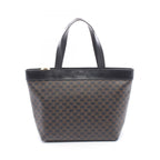 Celine Tote Macadam Black Brown Canvas Leather
