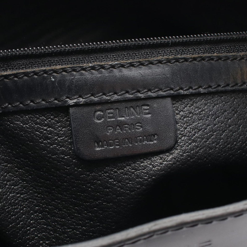 Celine Tote Macadam Black Brown Canvas Leather — view 4