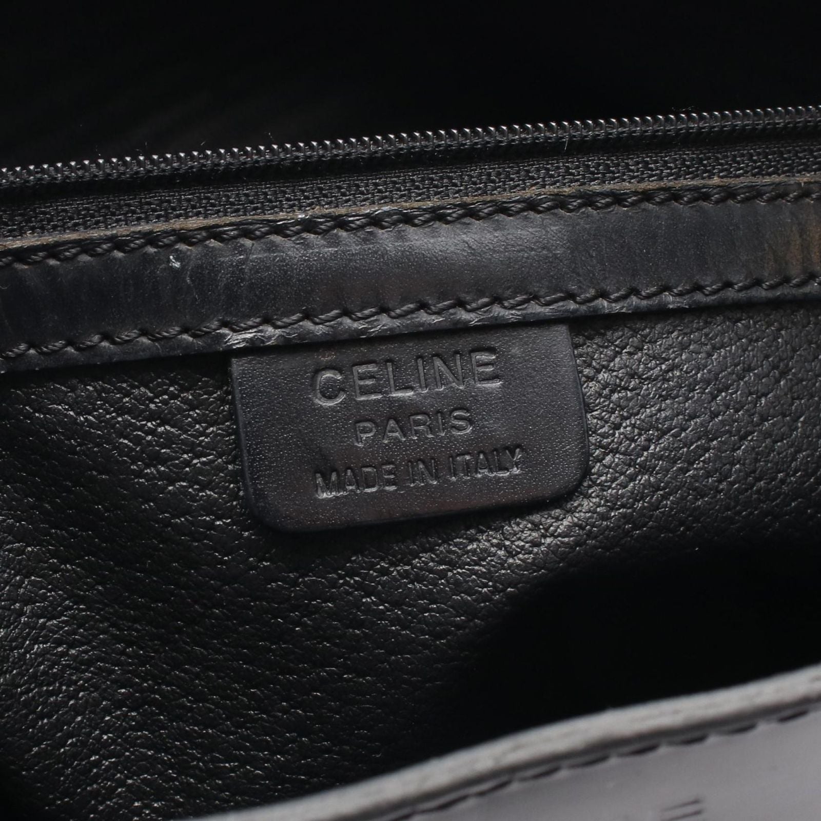 Celine Tote Macadam Black Brown Canvas Leather — view 4