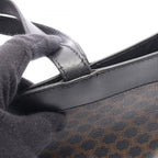 Celine Tote Macadam Black Brown Canvas Leather — view 8