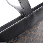 Celine Tote Macadam Black Brown Canvas Leather — view 9