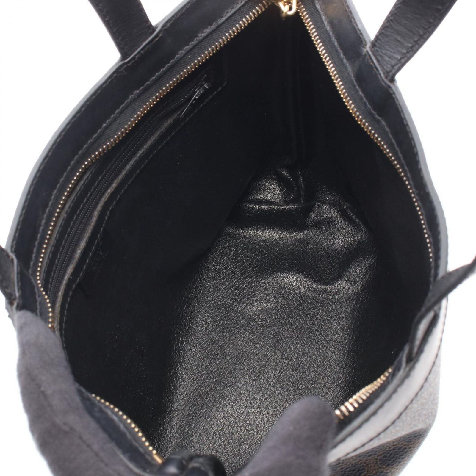 Celine Tote Macadam Black Brown Canvas Leather — view 3