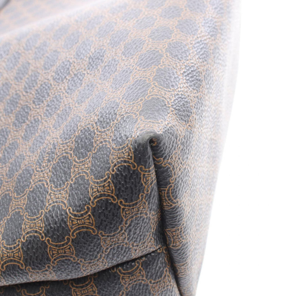 Celine Tote Macadam Black Brown Canvas Leather — view 7