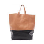 Celine Tote Horizontal Cabas Brown Black Leather