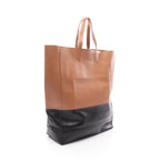 Celine Tote Horizontal Cabas Brown Black Leather — view 2