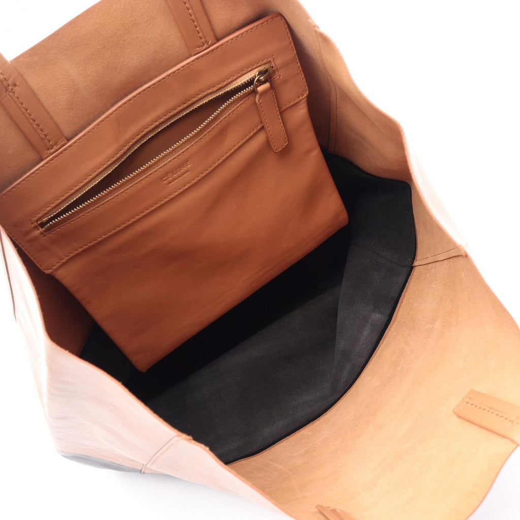 Celine Tote Horizontal Cabas Brown Black Leather — view 3