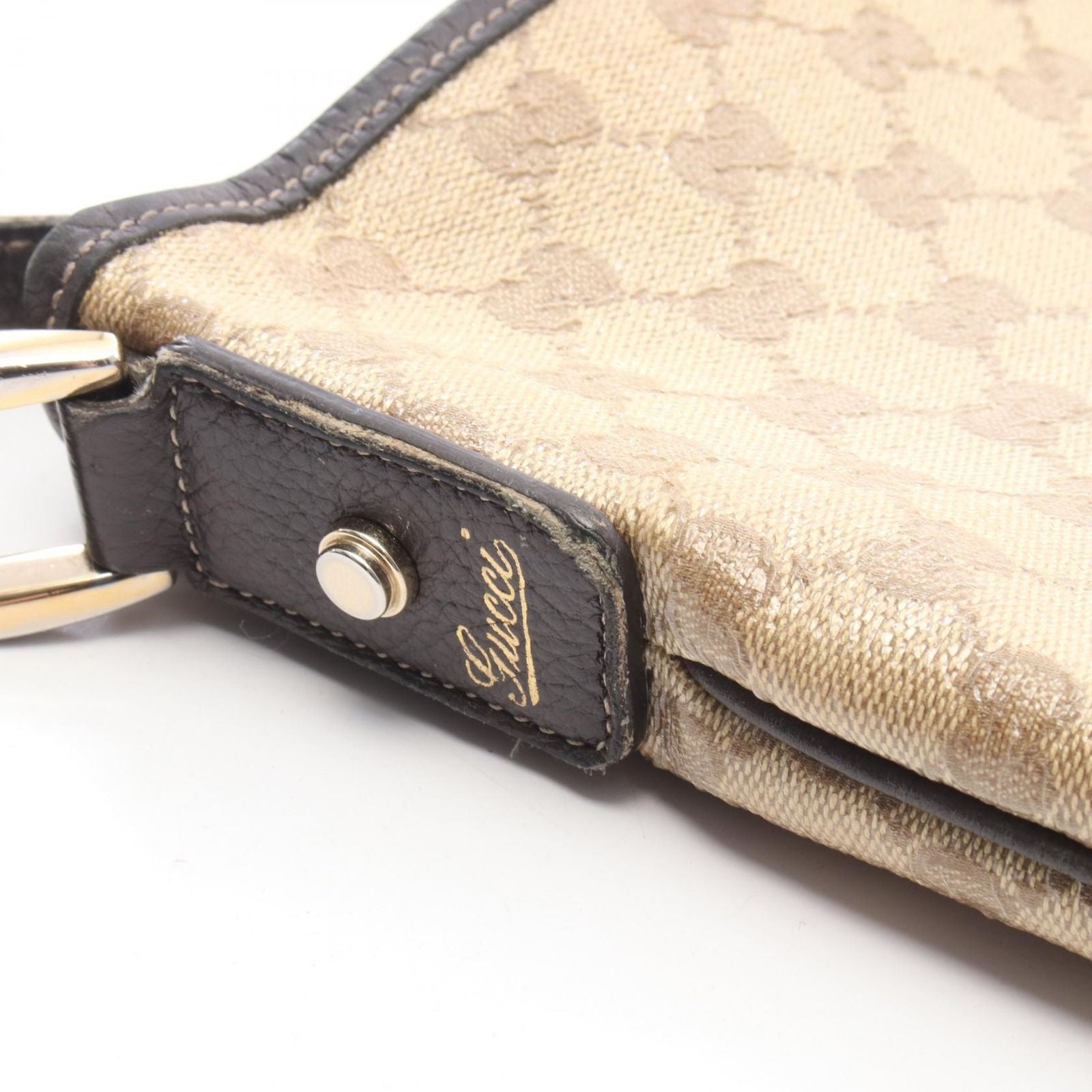 Gucci Shoulder Bag Abbey GG Crystal Beige Canvas Leather — view 9
